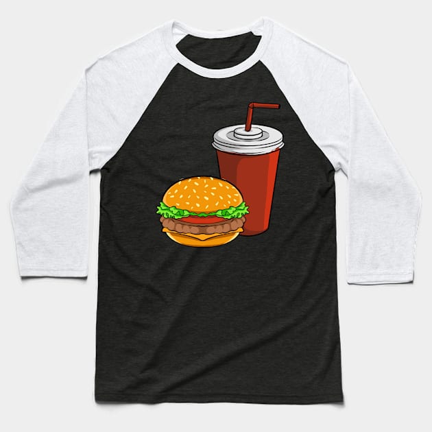 Fast Food Lover Baseball T-Shirt by fromherotozero